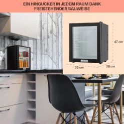 MKS-12 Minibar 24 Liter Klasse E Schwarz Glas 0dB 14 MKS-12 Minibar 24 Liter Klasse E Schwarz Glas 0dB -Küchenmaschinen Verkäufe 10005439 DE 0006 usp