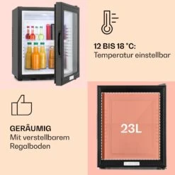 MKS-12 Minibar 24 Liter Klasse E Schwarz Glas 0dB 12 MKS-12 Minibar 24 Liter Klasse E Schwarz Glas 0dB -Küchenmaschinen Verkäufe 10005439 de 0004 usp