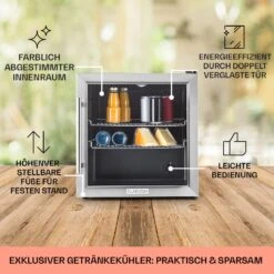 Beersafe L Kühlschrank 47 Liter 2 Böden Panoramaglastür Edelstahl -Küchenmaschinen Verkäufe 10027671 DE 0005 usp