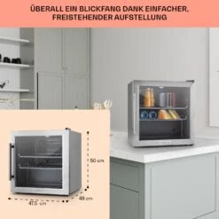 Beersafe L Kühlschrank 47 Liter 2 Böden Panoramaglastür Edelstahl -Küchenmaschinen Verkäufe 10027671 DE 0006 usp