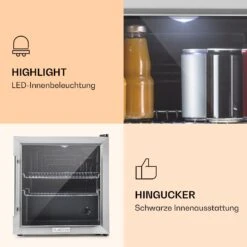 Beersafe L Kühlschrank 47 Liter 2 Böden Panoramaglastür Edelstahl -Küchenmaschinen Verkäufe 10027671 de 0003 logo