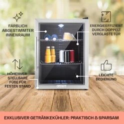 Beersafe XL Kühlschrank 60 Liter 2 Böden Panoramaglastür Edelstahl -Küchenmaschinen Verkäufe 10027672 DE 0005 usp