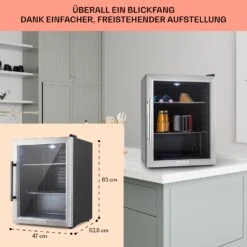Beersafe XL Kühlschrank 60 Liter 2 Böden Panoramaglastür Edelstahl -Küchenmaschinen Verkäufe 10027672 DE 0006 usp