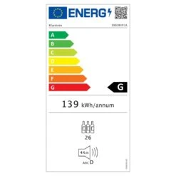 Vinamour 26 Uno Weinkühlschrank 26 Flaschen 88 Liter Edelstahl LED -Küchenmaschinen Verkäufe 10028491 energy label