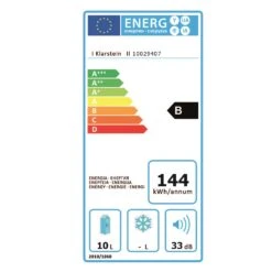Frosty Mini-Kühlschrank 10 Liter 65W Klasse B Schwarz -Küchenmaschinen Verkäufe 10029407 energy label