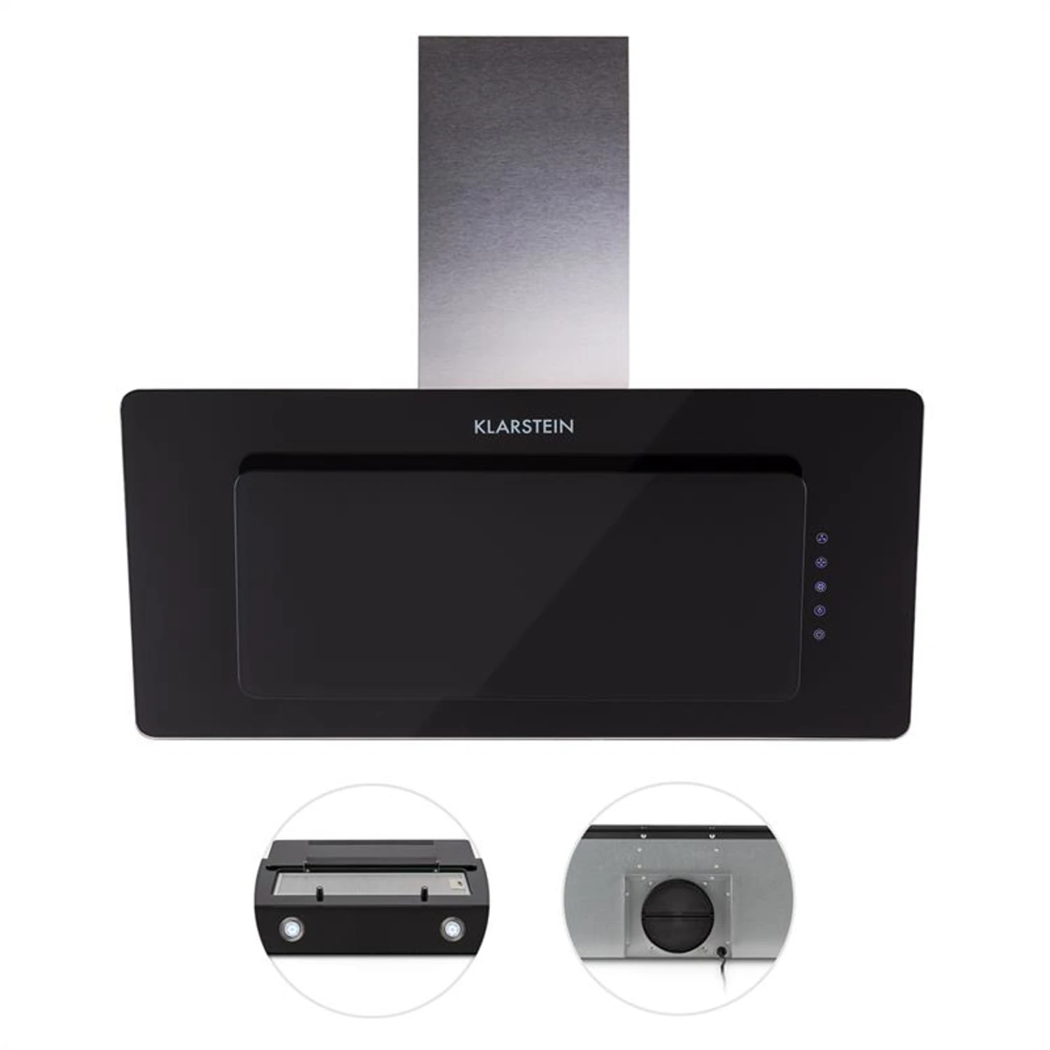 Lorea Dunstabzugshaube Kopffrei 90cm 290 M³/h Touch Glas Schwarz 3 Lorea Dunstabzugshaube Kopffrei 90cm 290 M³/h Touch Glas Schwarz