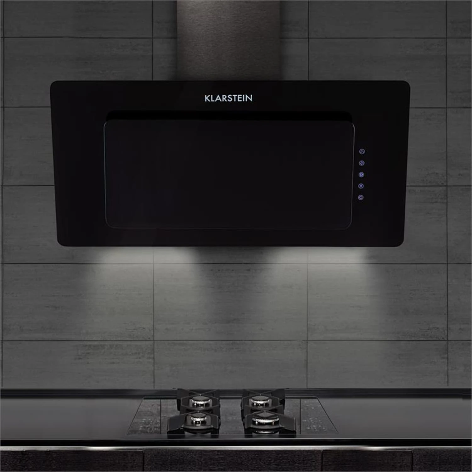 Lorea Dunstabzugshaube Kopffrei 90cm 290 M³/h Touch Glas Schwarz 4 Lorea Dunstabzugshaube Kopffrei 90cm 290 M³/h Touch Glas Schwarz – Bild 2