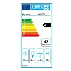 Sabia Dunstabzugshaube Sicherheitsglas Kopffrei 60cm Wandanbau Schwarz -Küchenmaschinen Verkäufe 10031680 energy label