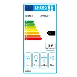 Aurica 60 Dunstabzugshaube 60cm 600 M³/h LED Touch Glas -Küchenmaschinen Verkäufe 10031904 energy label