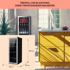 Beersafe 6XL Kühlschrank 201 Liter 5 Böden Panoramaglastür Edelstahl -Küchenmaschinen Verkäufe 10031930 DE 0006 usp