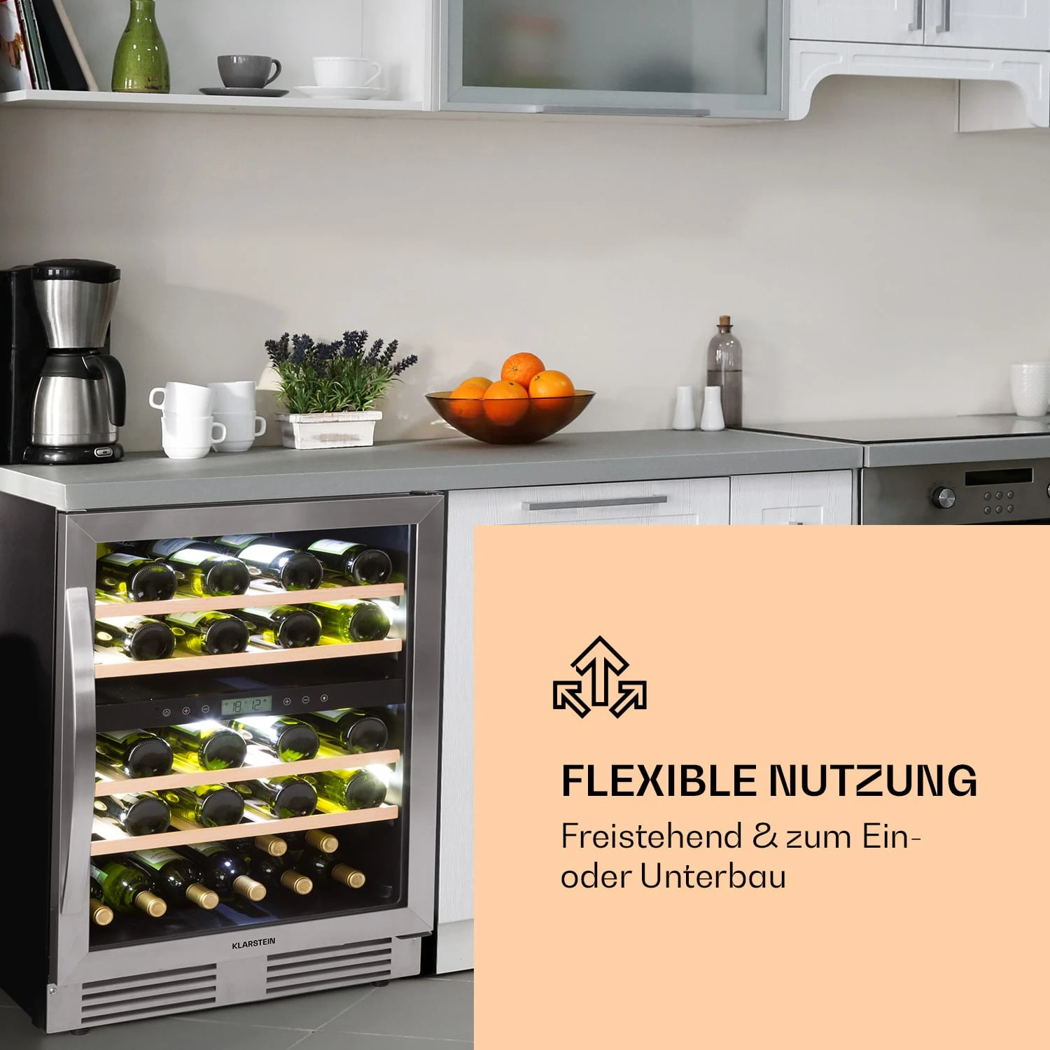 Vinovilla 43 Built-In Duo Weinkühlschrank 2 Zonen 129l 43 Fl Glastür 4 Vinovilla 43 Built-In Duo Weinkühlschrank 2 Zonen 129l 43 Fl Glastür – Bild 2