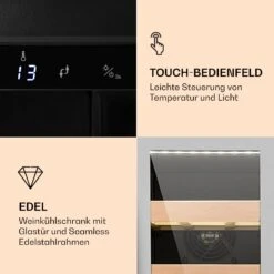 Vinovilla Smart Weinkühlschrank 50l / 20 Flaschen Glastür Edelstahl -Küchenmaschinen Verkäufe 10032037 de 0003 logo