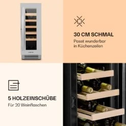 Vinovilla Smart Weinkühlschrank 50l / 20 Flaschen Glastür Edelstahl -Küchenmaschinen Verkäufe 10032037 de 0004 logo