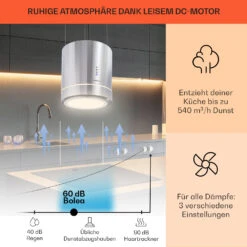 Tron Ambience Inselabzugshaube Ø38cm Umluft 540m³/h LED Edelstahl -Küchenmaschinen Verkäufe 10032579 de 0003 usp