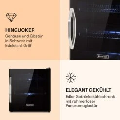 Beersafe L Onyx Kühlschrank 47 Liter 2 Böden Panoramaglastür. 11 Beersafe L Onyx Kühlschrank 47 Liter 2 Böden Panoramaglastür. -Küchenmaschinen Verkäufe 10032870 de 0003 logo