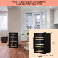 Barossa 40 Duo Weinkühlschrank 2 Zonen 41 Flaschen Glastür Touch LED -Küchenmaschinen Verkäufe 10032924 de 0006 usp