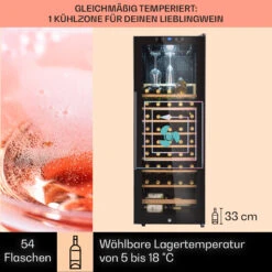 Barossa 54 Uno Weinkühlschrank 155 L 54 Flaschen Glastür Touch LED 12 Barossa 54 Uno Weinkühlschrank 155 L 54 Flaschen Glastür Touch LED -Küchenmaschinen Verkäufe 10032925 de 0003 usp