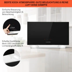 Kronleuchter L Inselabzugshaube 60cm Abluft: 590m³/h LED Touch Glas -Küchenmaschinen Verkäufe 10033106 de 0004 usp