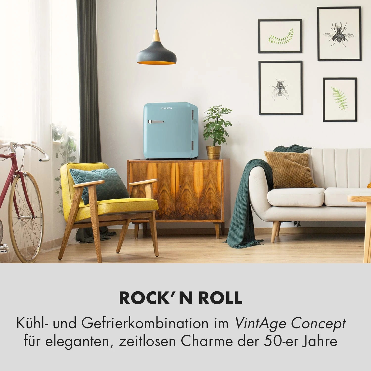 Audrey Mini Retro-Kühlschrank 48l 2 Ebenen 4 Audrey Mini Retro-Kühlschrank 48l 2 Ebenen – Bild 2