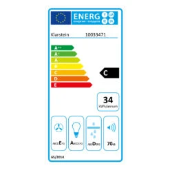 Contempo Neo Unterbau-Abzugshaube 60cm 175m³/h Edelstahl LED Acryl -Küchenmaschinen Verkäufe 10033471 energy label