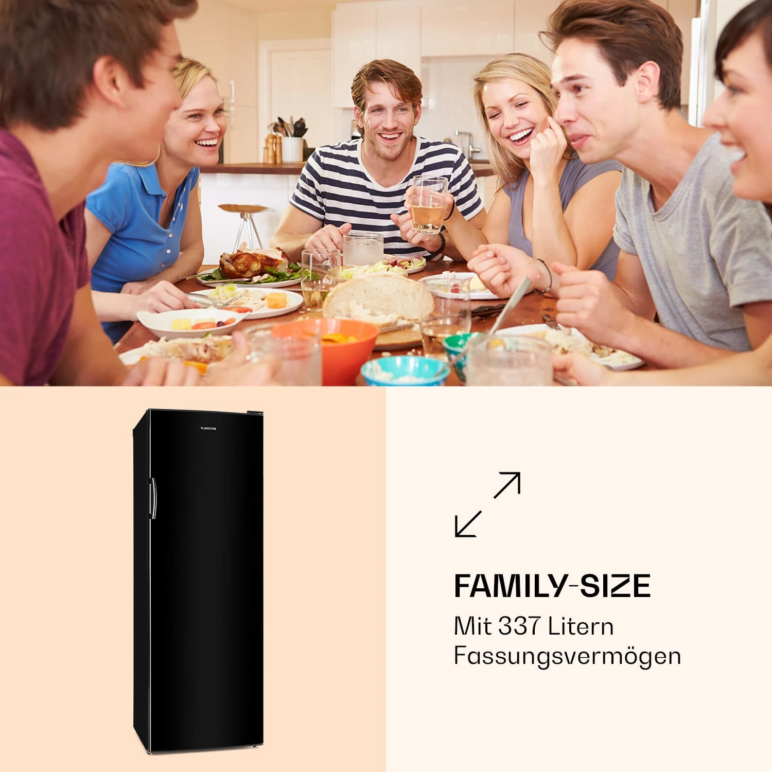 BigBoy Kühlschrank 337l Crisper 6 Ebenen Energieklasse Schwarz 4 BigBoy Kühlschrank 337l Crisper 6 Ebenen Energieklasse Schwarz – Bild 2