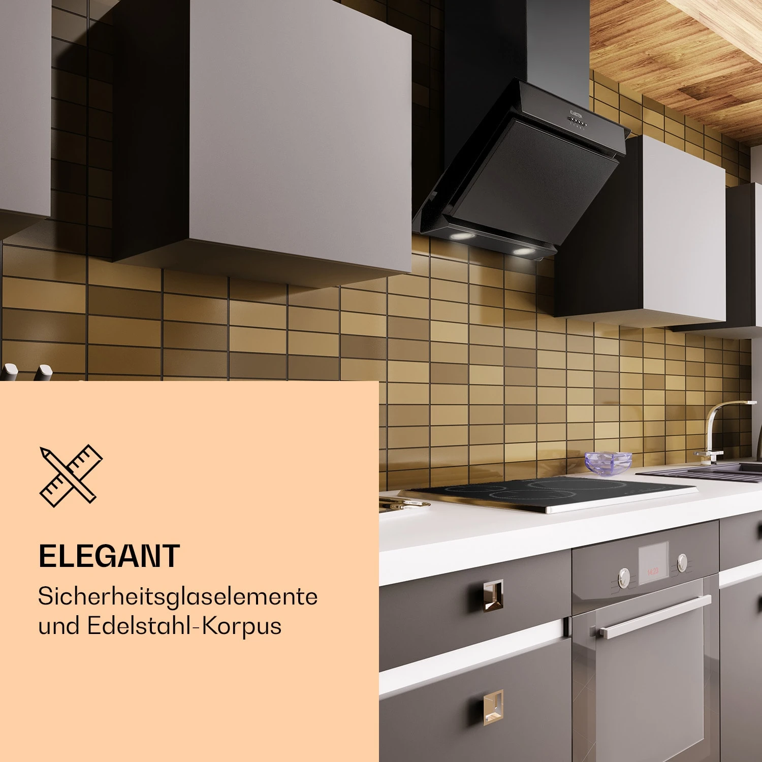 Zola 60 Dunstabzugshaube Kopffrei 60cm 190W 607m³/h LED Edelstahl/Glas 4 Zola 60 Dunstabzugshaube Kopffrei 60cm 190W 607m³/h LED Edelstahl/Glas – Bild 2