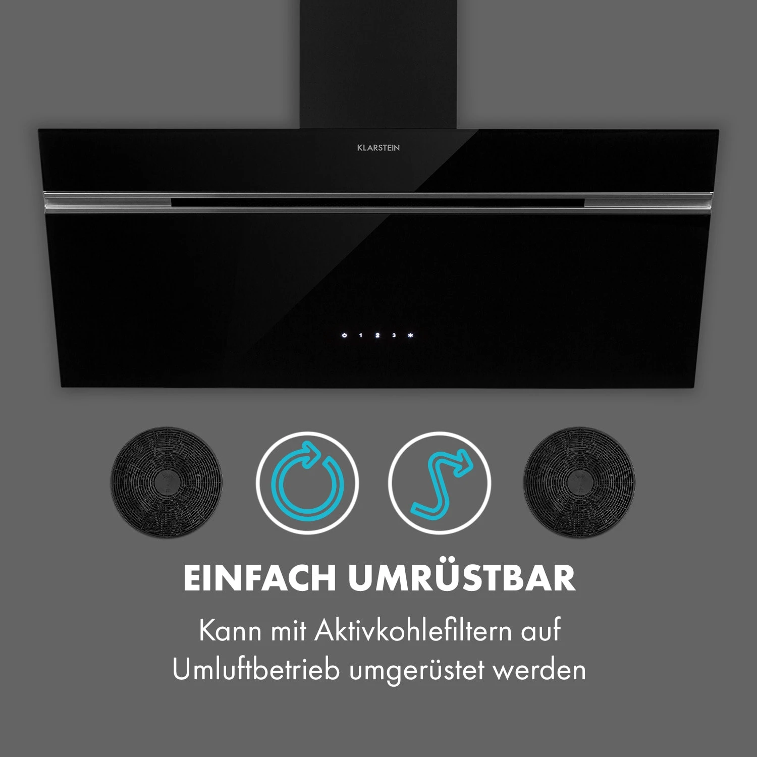 Alina Dunstabzugshaube 90cm 600 M³/h LED-Display Ambientelicht Schwarz 9 Alina Dunstabzugshaube 90cm 600 M³/h LED-Display Ambientelicht Schwarz – Bild 7