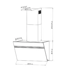 Alina Dunstabzugshaube 90cm 600 M³/h LED-Display Ambientelicht Schwarz 20 Alina Dunstabzugshaube 90cm 600 M³/h LED-Display Ambientelicht Schwarz -Küchenmaschinen Verkäufe 10034106 yy 0009 logo