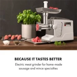 Kraftprotz Elektrischer Fleischwolf 700 W Kupfermotor Edelstahl -Küchenmaschinen Verkäufe 10034215 yy 0002 logo Klarstein Kraftprotz elektrischer Fleischwolf weiss