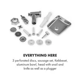 Kraftprotz Elektrischer Fleischwolf 700 W Kupfermotor Edelstahl -Küchenmaschinen Verkäufe 10034215 yy 0006 logo Klarstein Kraftprotz elektrischer Fleischwolf weiss