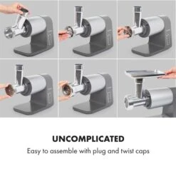 Mett Max Elektrischer Fleischwolf 600W Kupfermotor Aluminium 11 Mett Max Elektrischer Fleischwolf 600W Kupfermotor Aluminium -Küchenmaschinen Verkäufe 10034244 yy 0003 logo Klarstein Mett Max elektrischer Fleischwolf grau