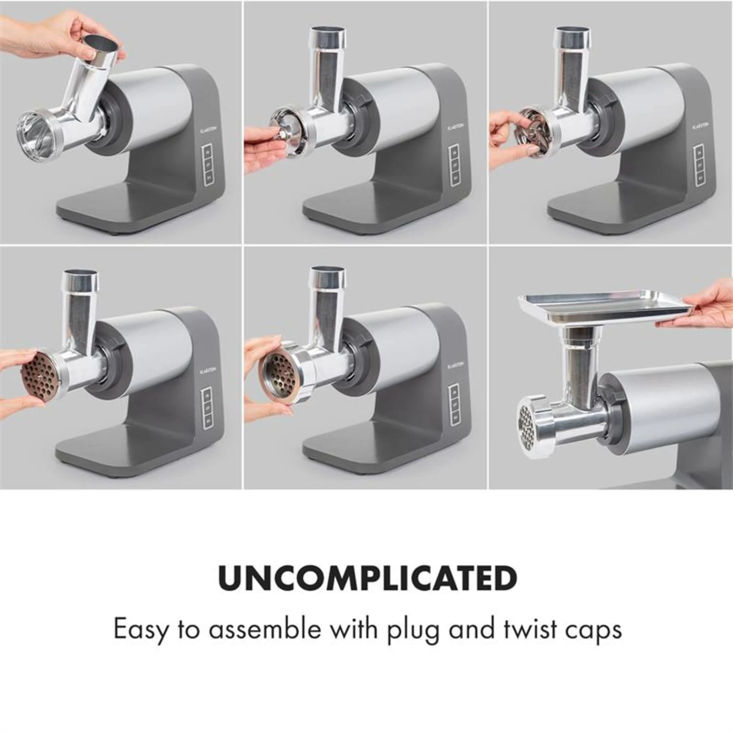 Mett Max Elektrischer Fleischwolf 600W Kupfermotor Aluminium 4 Mett Max Elektrischer Fleischwolf 600W Kupfermotor Aluminium – Bild 3