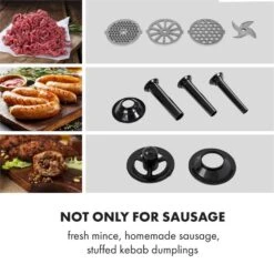 Mett Max Elektrischer Fleischwolf 600W Kupfermotor Aluminium 12 Mett Max Elektrischer Fleischwolf 600W Kupfermotor Aluminium -Küchenmaschinen Verkäufe 10034244 yy 0004 logo Klarstein Mett Max elektrischer Fleischwolf grau