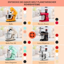 Bella Elegance Küchenmaschine 2000W/2,7PS/5,2 Ltr Edelstahl BPA-frei -Küchenmaschinen Verkäufe 10034365 de 0007 usp