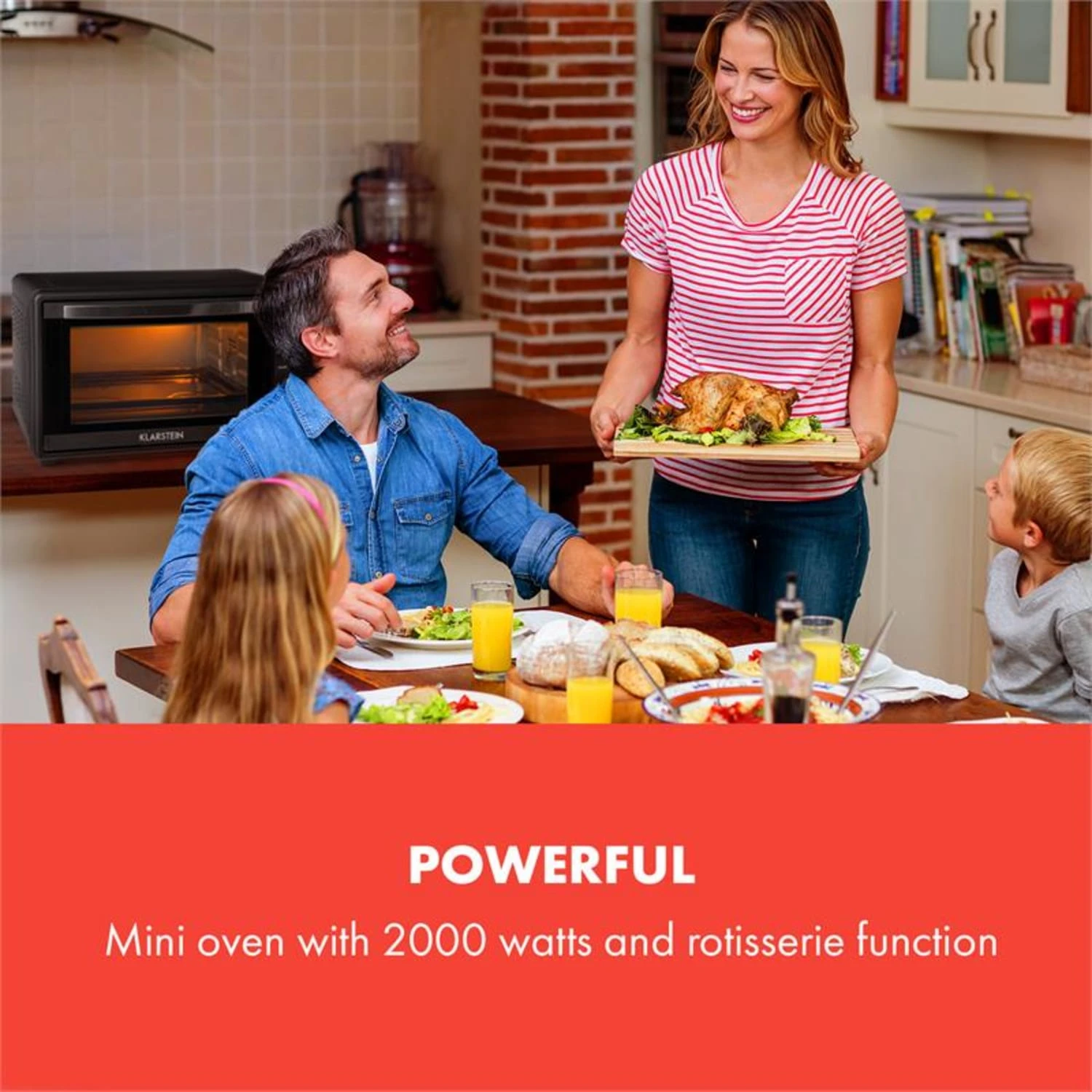 Masterchef 45 Mini-Backofen 45l 2000W 100-230 °C Timer Schwarz 4 Masterchef 45 Mini-Backofen 45l 2000W 100-230 °C Timer Schwarz – Bild 2