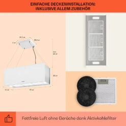 Kronleuchter XL Inselabzugshaube 90cm Umluft 590m³/h LED Touch Weiß 15 Kronleuchter XL Inselabzugshaube 90cm Umluft 590m³/h LED Touch Weiß -Küchenmaschinen Verkäufe 10034523 de 0005 usp