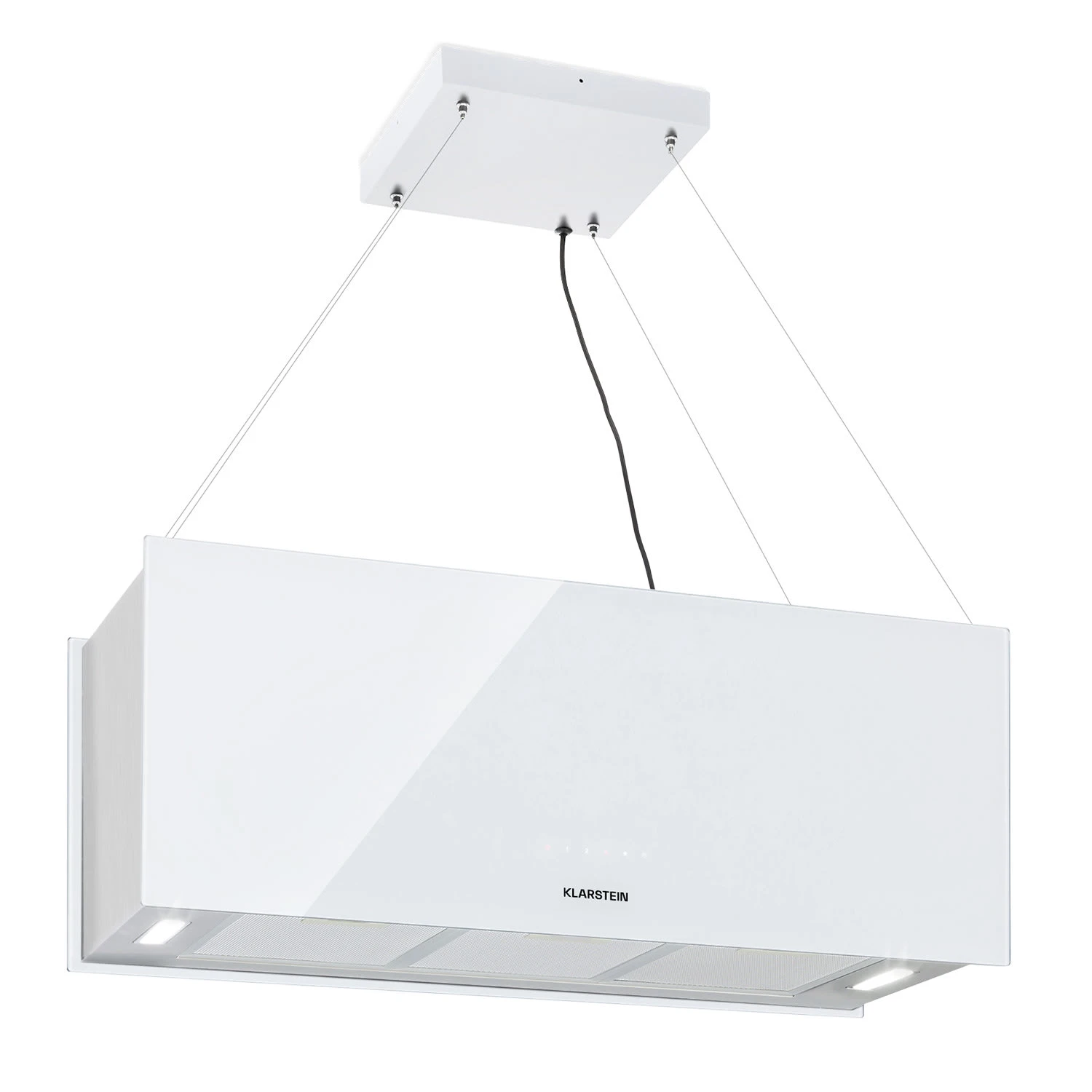 Kronleuchter XL Inselabzugshaube 90cm Umluft 590m³/h LED Touch Weiß 3 Kronleuchter XL Inselabzugshaube 90cm Umluft 590m³/h LED Touch Weiß