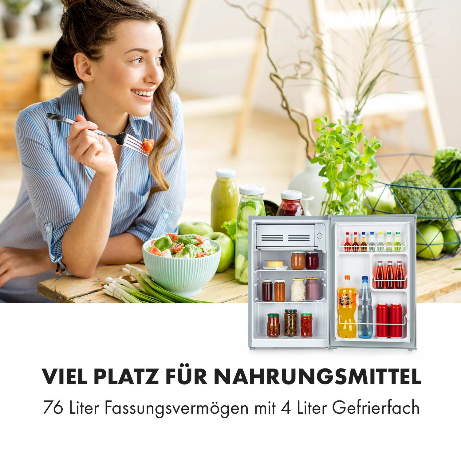 Delaware Kühlschrank 75 Liter 4-Liter-Gefrierfach Kompression 6 Delaware Kühlschrank 75 Liter 4-Liter-Gefrierfach Kompression – Bild 4