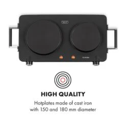 Cookorama Doppelkochplatte 1900-2250 W 150/180 Mm Ø 5 Stufen Schwarz -Küchenmaschinen Verkäufe 10034573 yy 0003 logo Klarstein Cookorama Doppelkochplatte schwarz