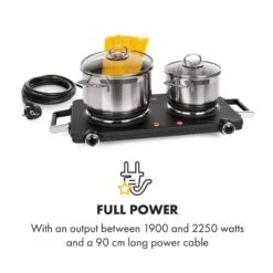 Cookorama Doppelkochplatte 1900-2250 W 150/180 Mm Ø 5 Stufen Schwarz -Küchenmaschinen Verkäufe 10034573 yy 0004 logo Klarstein Cookorama Doppelkochplatte schwarz