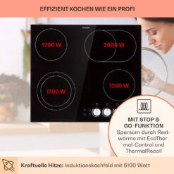 EasyCook Keramikkochfeld 6100W Drehregler Schwarz -Küchenmaschinen Verkäufe 10034604 de 0003 usp