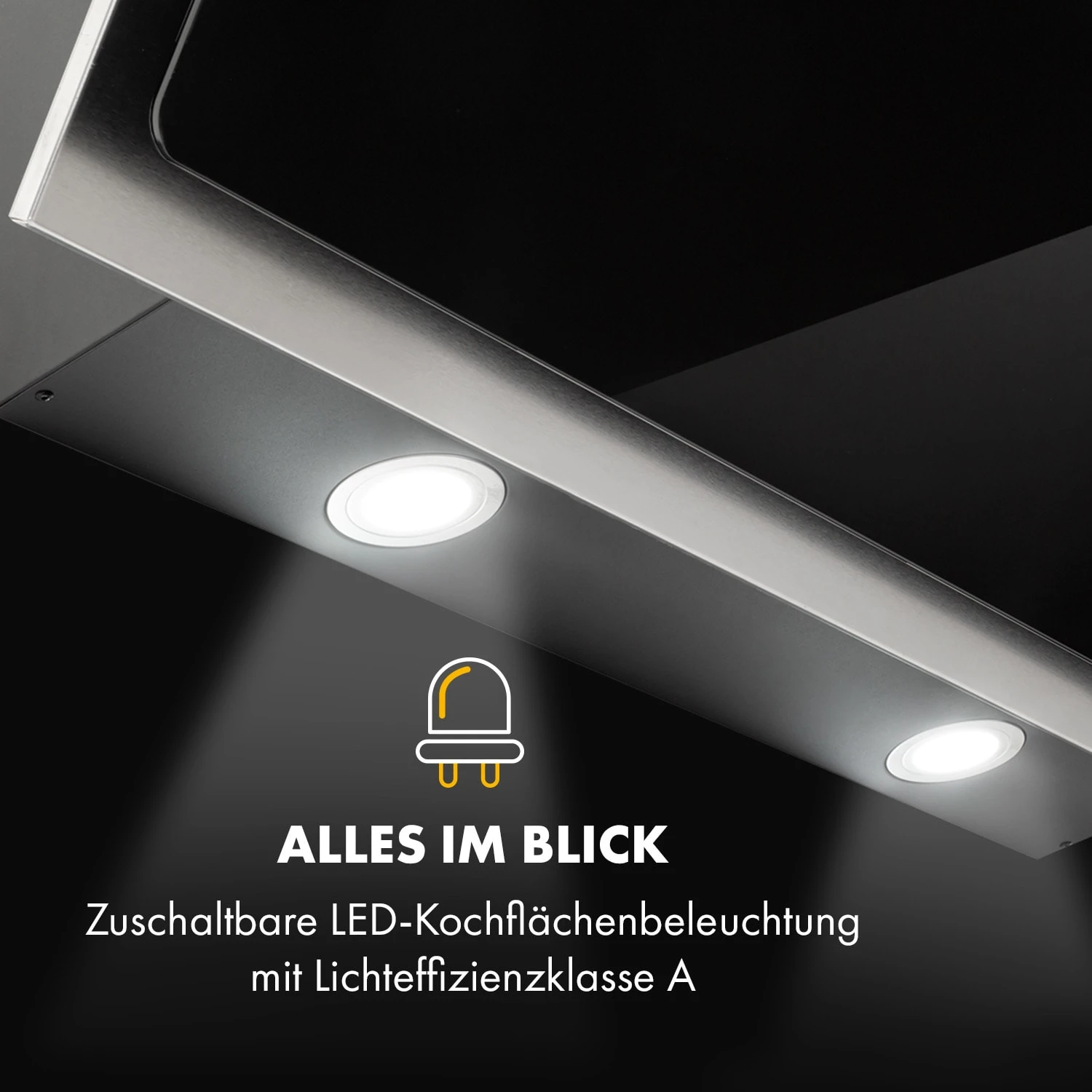 Alessia Dunstabzugshaube Kopffreihaube 350 M³/h Push Control Schwarz 9 Alessia Dunstabzugshaube Kopffreihaube 350 M³/h Push Control Schwarz – Bild 7