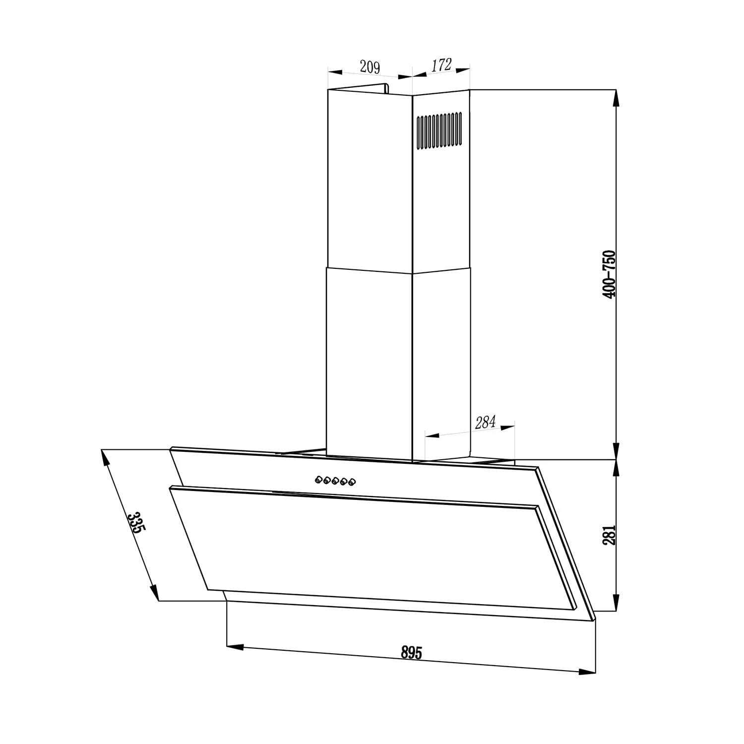 Alessia Dunstabzugshaube Kopffreihaube 350 M³/h Push Control Schwarz 11 Alessia Dunstabzugshaube Kopffreihaube 350 M³/h Push Control Schwarz – Bild 9