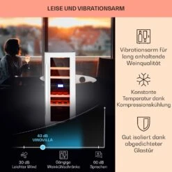 Vinovilla 17 Built-In Duo Zweizonen-Weinkühlschrank 53l 17 Fl. 3-Farben Glastür -Küchenmaschinen Verkäufe 10034725 DE 0004 usp