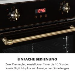 Elizabeth Einbaubackofen Retro 2200 Watt 70l Messingoptik Display -Küchenmaschinen Verkäufe 10034880 de 0005 logo