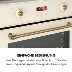 Elizabeth Einbaubackofen Retro 2200W 70L 50 - 250 °C Timer Display -Küchenmaschinen Verkäufe 10034881 de 0005 logo