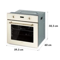 Elizabeth Einbaubackofen Retro 2200W 70L 50 - 250 °C Timer Display -Küchenmaschinen Verkäufe 10034881 yy 0009 logo Klarstein Elizabeth Einbaubackofen creme