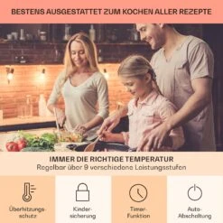 Virtuosa EcoAdapt Induktionskochfeld 4 Zonen 7200W Glas Schwarz -Küchenmaschinen Verkäufe 10034948 de 0005 usp