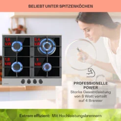 Alchemist 4 Zonen Gaskochfeld Aluminium-Brenner Glaskeramik Schwarz -Küchenmaschinen Verkäufe 10034969 de 0003 usp