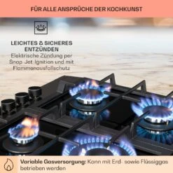 Alchemist 4 Zonen Gaskochfeld Aluminium-Brenner Glaskeramik Schwarz -Küchenmaschinen Verkäufe 10034969 de 0005 usp